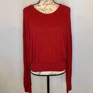 FREE with purchase! Shein stretch hacci knit top/sweater blouson sleeves L 8-10
